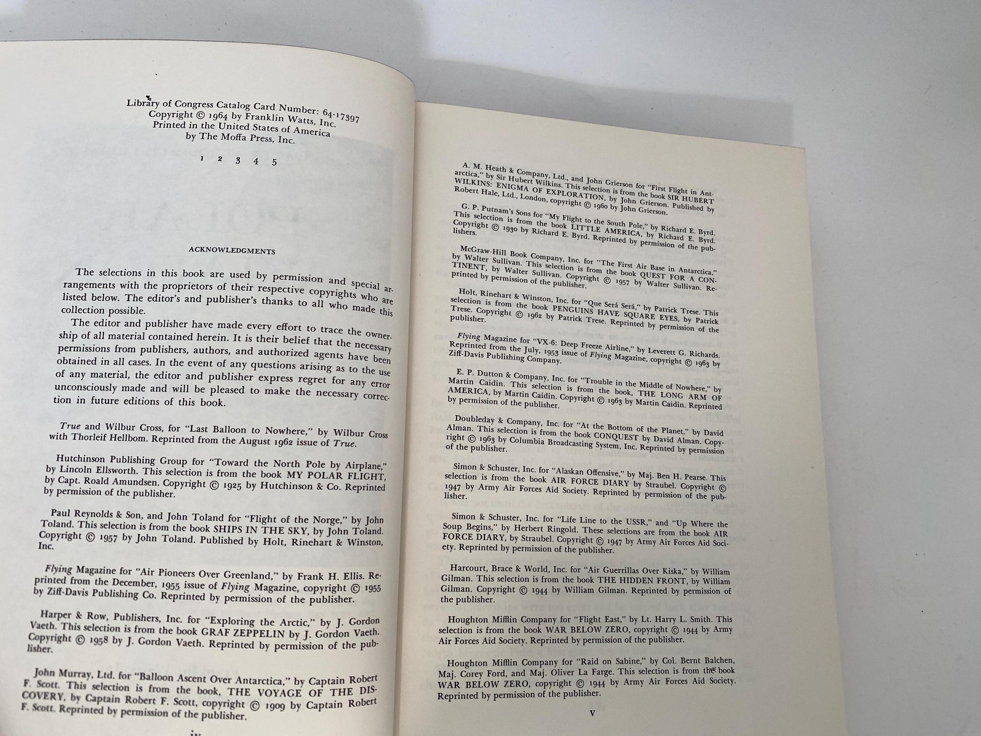 Midcentury Book, Polar Aviation, First Edition Hardcover Watts Aerospace Library at Duckwells