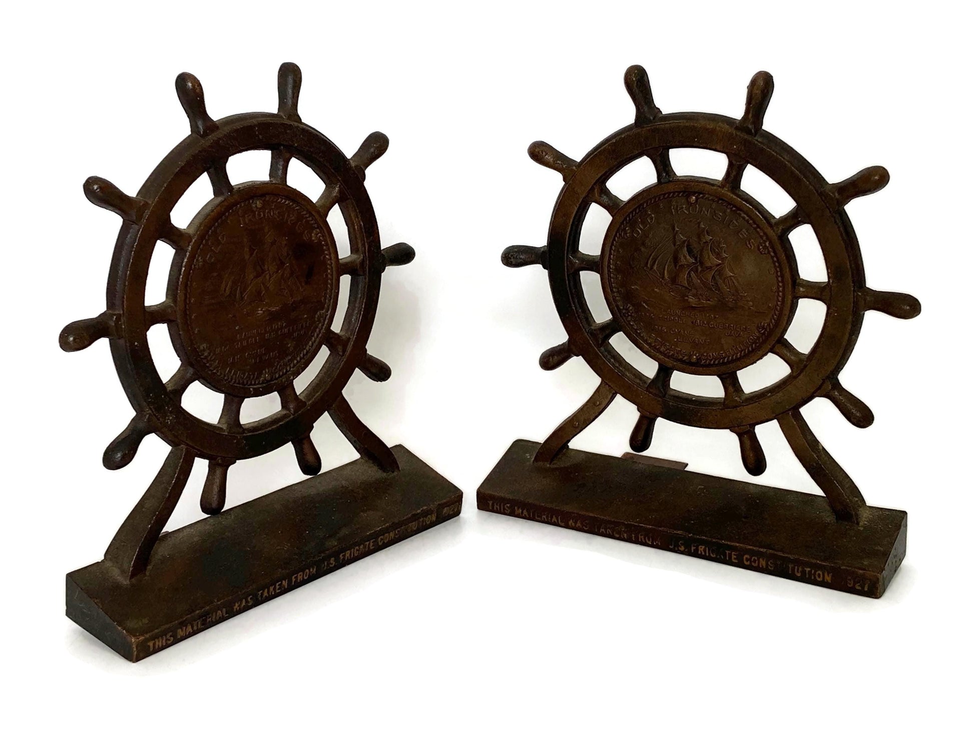 Vintage Old Ironsides USS Constitution Bookends at Duckwells