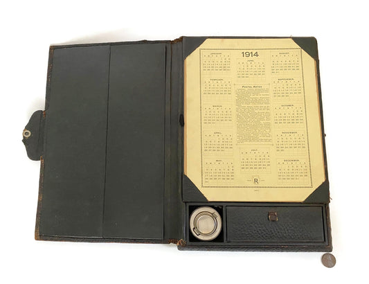 Antique Writing Desk, Portable Case with Ink Well and 1914 Calendar at Duckwells