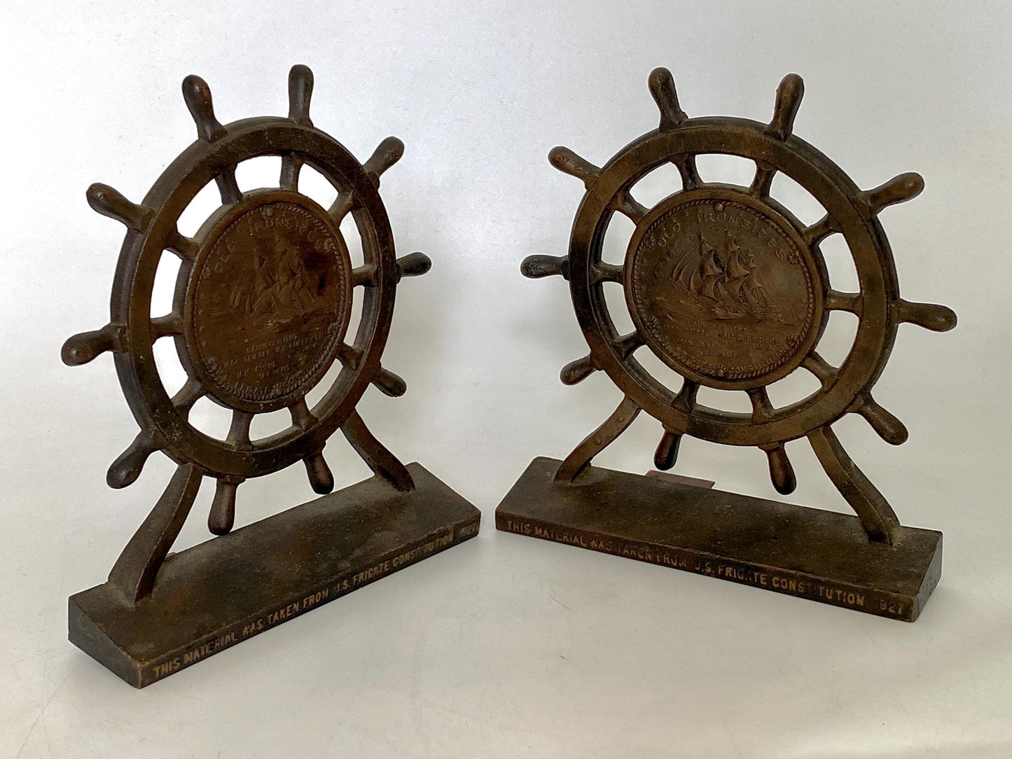 Vintage Old Ironsides USS Constitution Bookends at Duckwells
