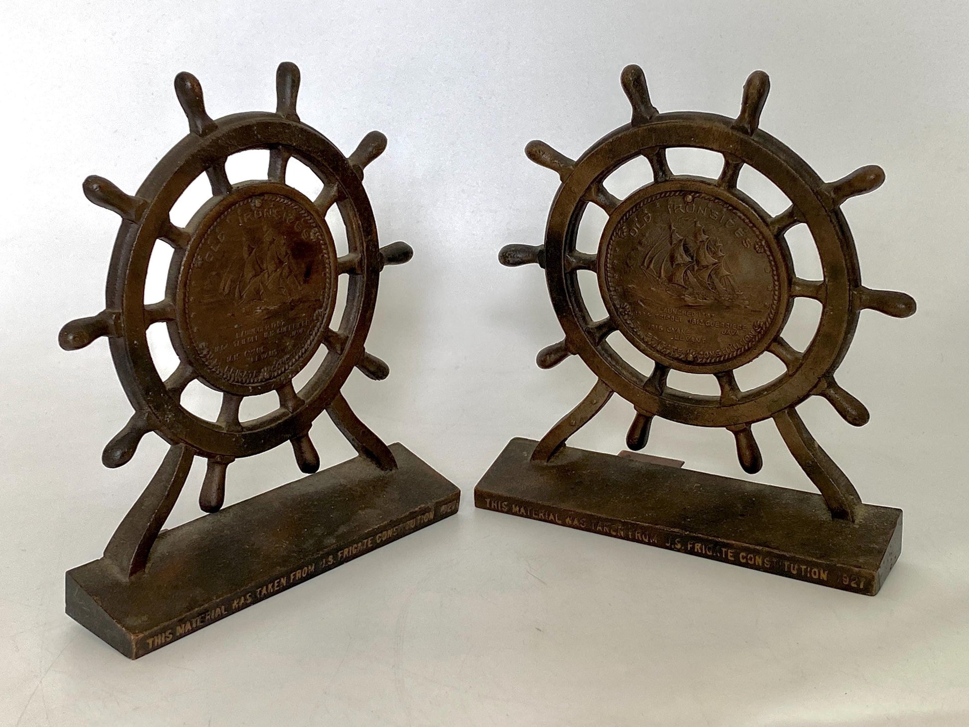 Vintage Old Ironsides USS Constitution Bookends at Duckwells