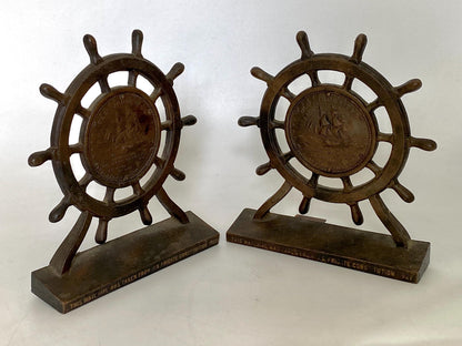 Vintage Old Ironsides USS Constitution Bookends at Duckwells
