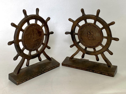 Vintage Old Ironsides USS Constitution Bookends at Duckwells