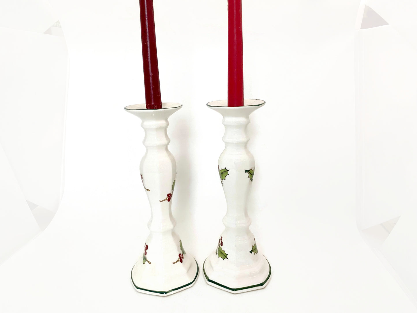 Midcentury Christmas Ceramic Candlesticks at Duckwells