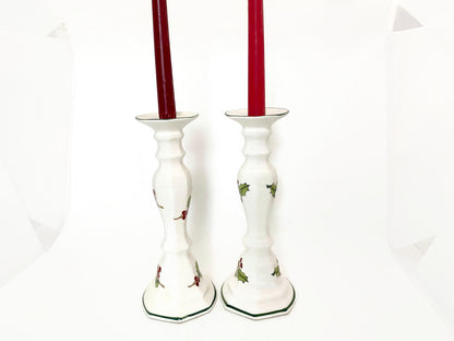 Midcentury Christmas Ceramic Candlesticks at Duckwells