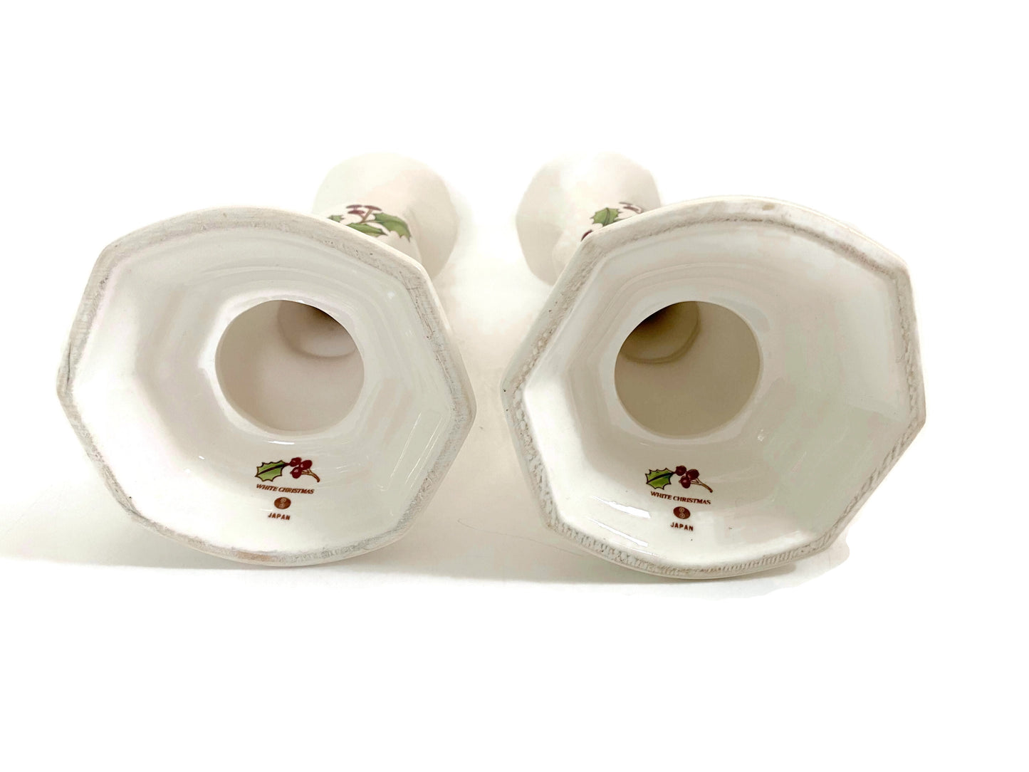 Midcentury Christmas Ceramic Candlesticks at Duckwells