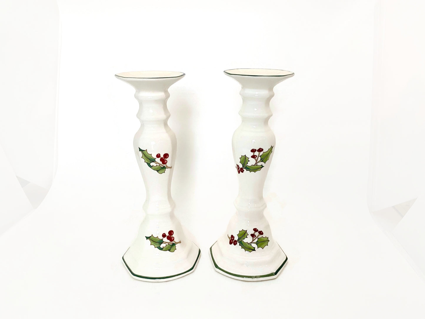 Midcentury Christmas Ceramic Candlesticks at Duckwells