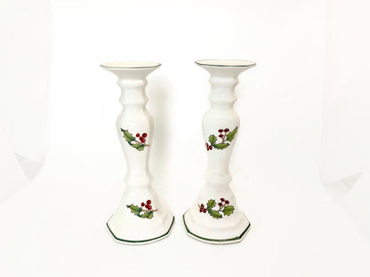 Midcentury Christmas Ceramic Candlesticks at Duckwells