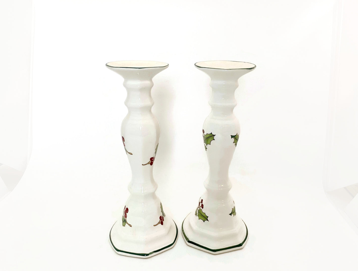 Midcentury Christmas Ceramic Candlesticks at Duckwells