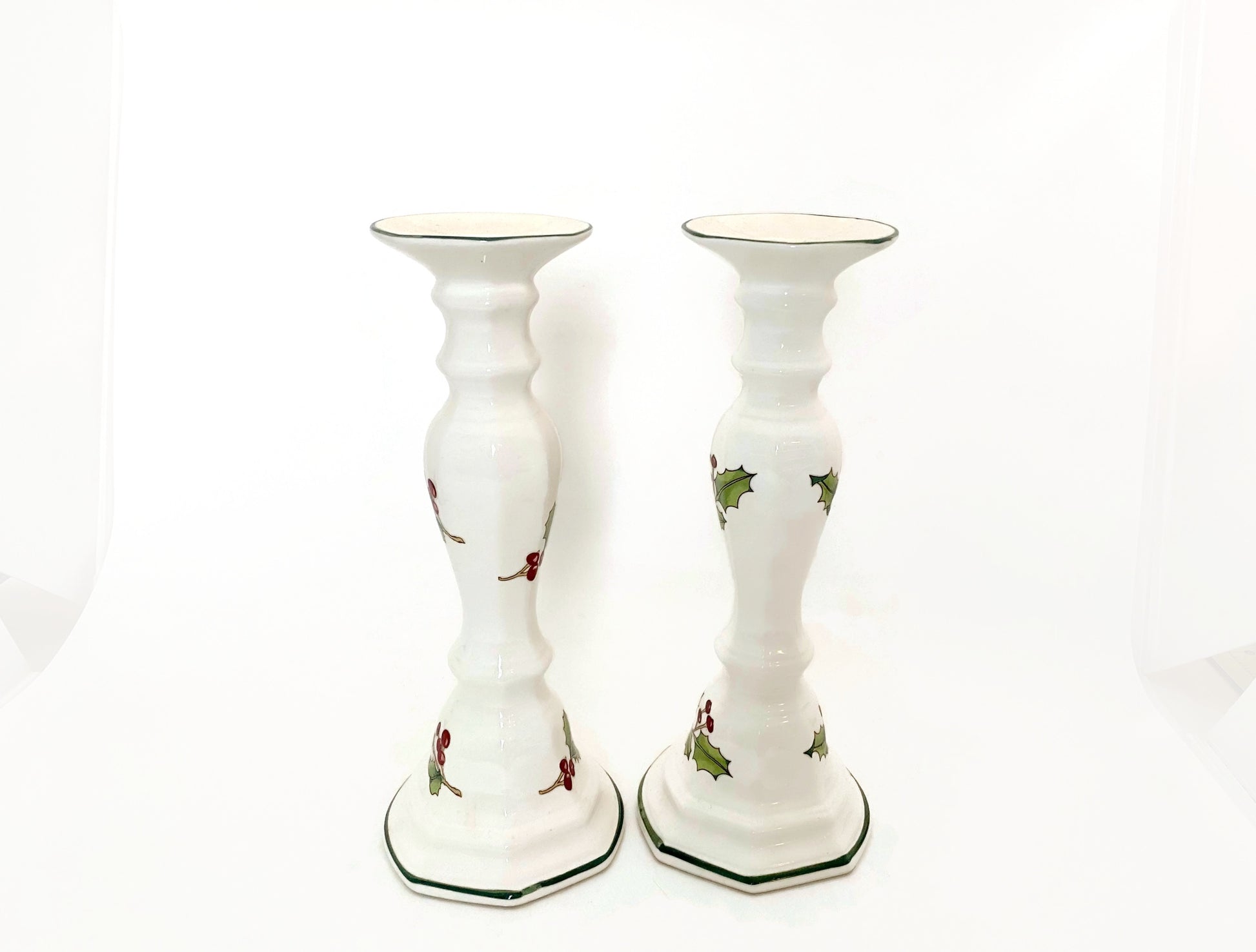 Midcentury Christmas Ceramic Candlesticks at Duckwells