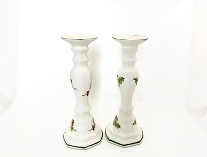Midcentury Christmas Ceramic Candlesticks at Duckwells