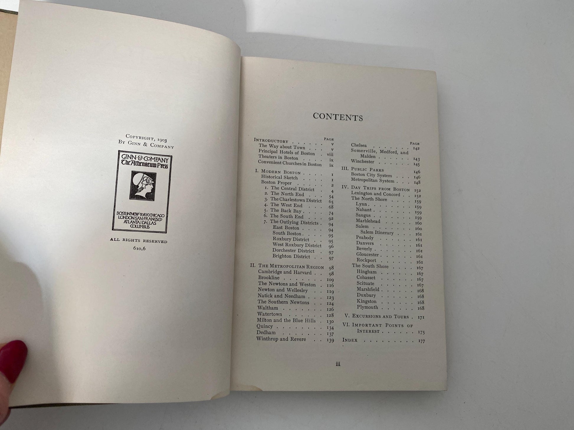 Antique Book, Boston A Guide Book, by Edwin M. Bacon; NEA 1910 at Duckwells