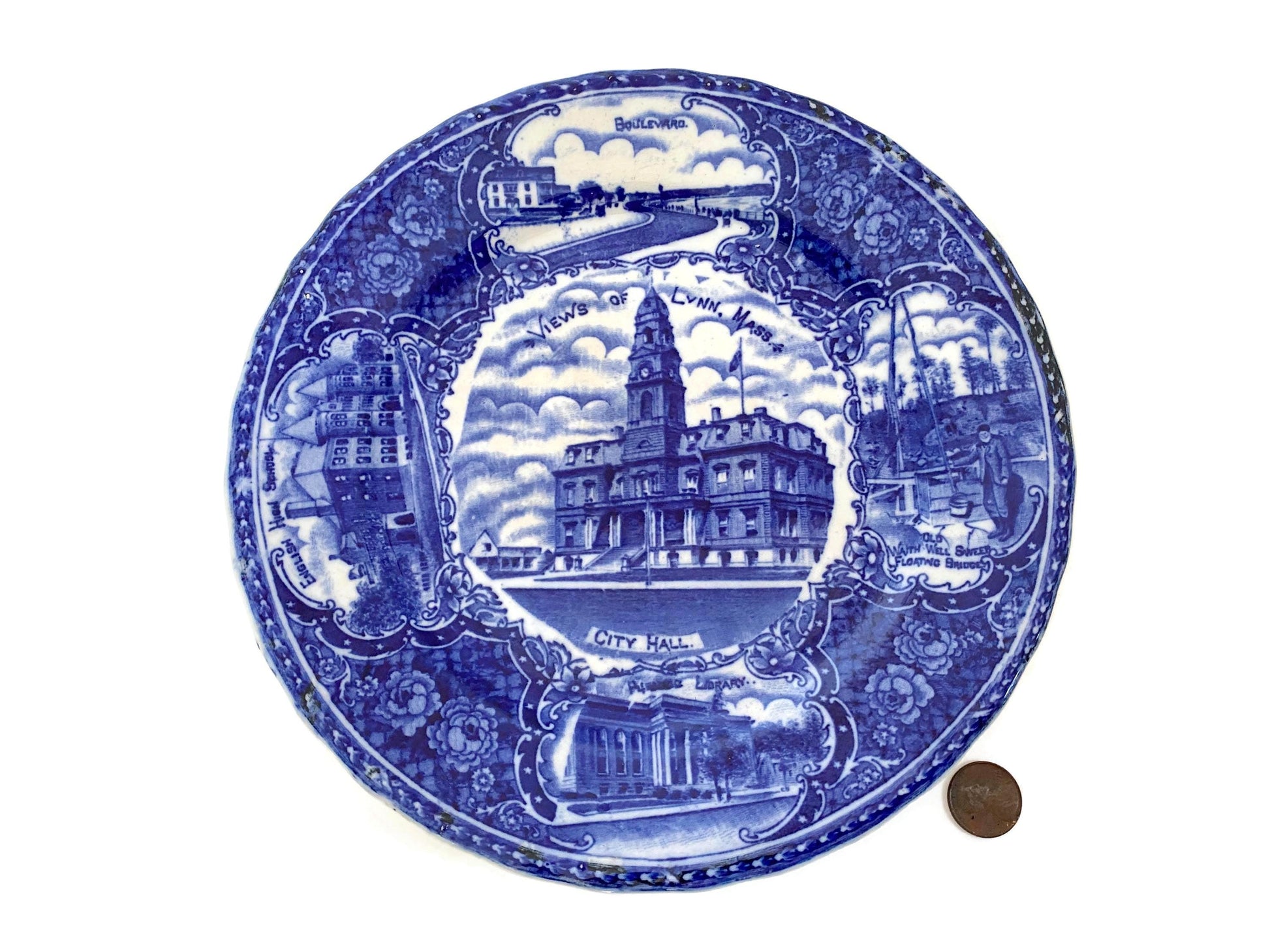 Antique Lynn Massachusetts Souvenir Plate at Duckwells