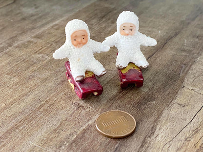 Antique German Bisque Porcelain Snow Baby Figurines at Duckwells