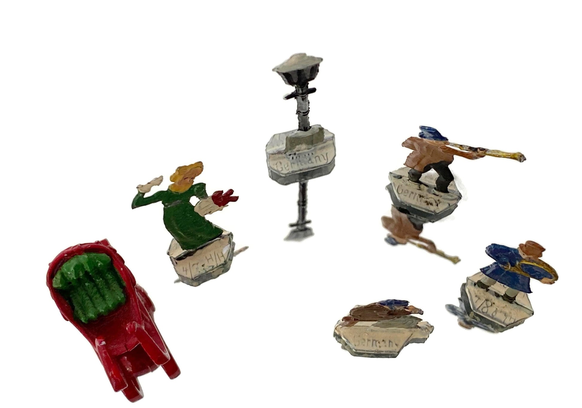 Antique German Miniature Figurines, Heinrichsen Hand Painted Collectibles at Duckwells