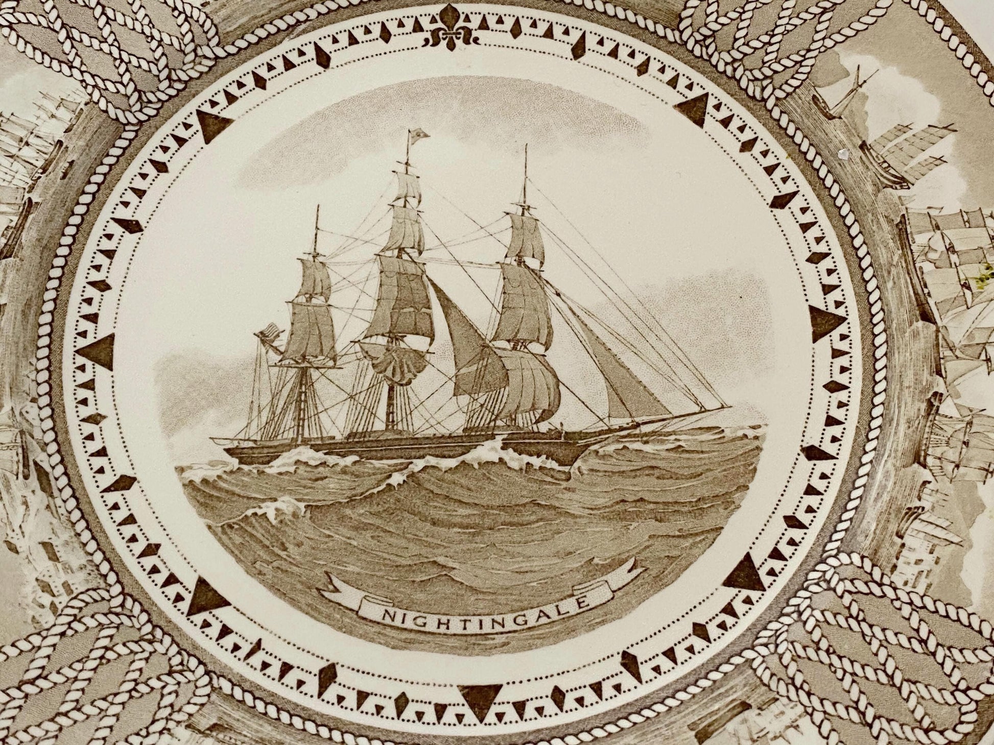 Vintage Clipper Ship Plate by Wedgwood Nightingale at Duckwells