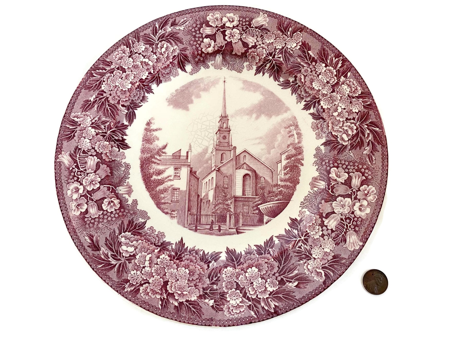 Vintage Old North Church, Boston Wedgwood Souvenir Plate at Duckwells