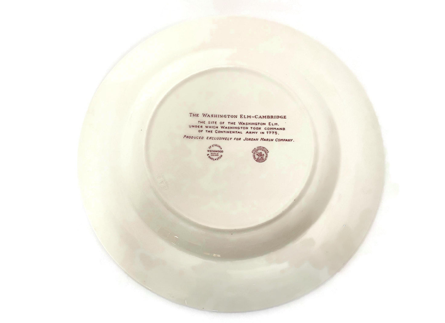 Vintage The Washington Elm Wedgwood Souvenir Plate, Cambridge Massachusetts at Duckwells