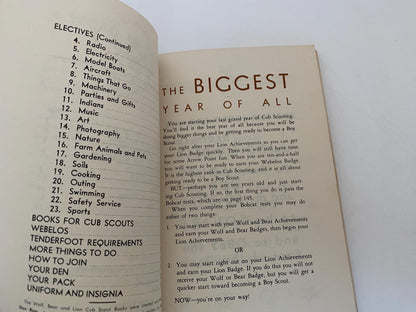 Vintage 1948 Lion Cub Scouts Handbook at Duckwells