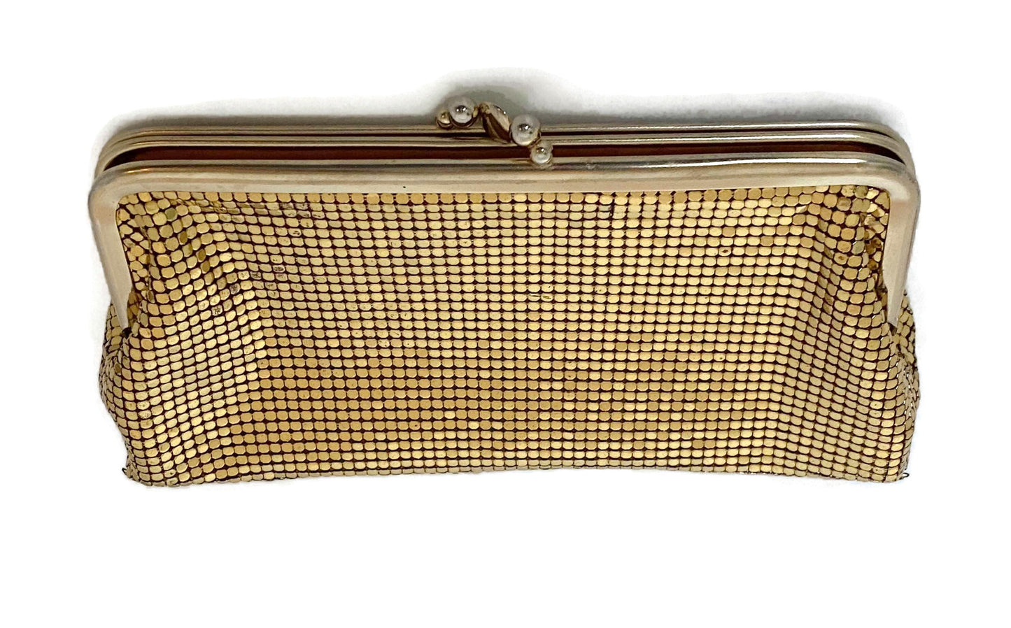 Vintage Whiting & Davis Gold Clutch Purse at Duckwells