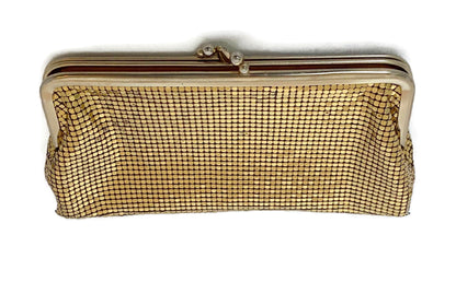 Vintage Whiting & Davis Gold Clutch Purse at Duckwells