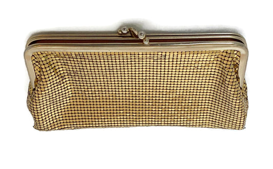 Vintage Whiting & Davis Gold Clutch Purse at Duckwells