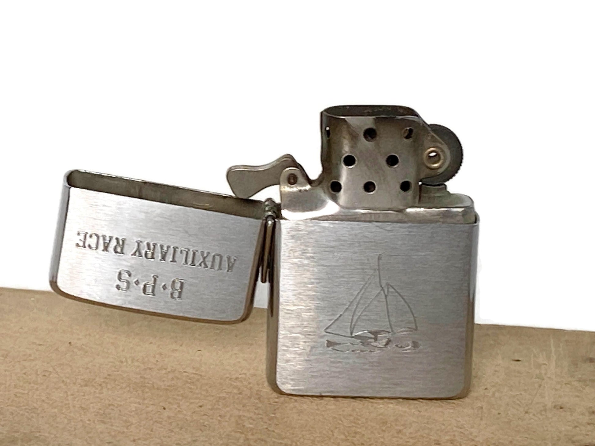 Midcentury 1957 Zippo Lighter Sailboat Race Souvenir at Duckwells