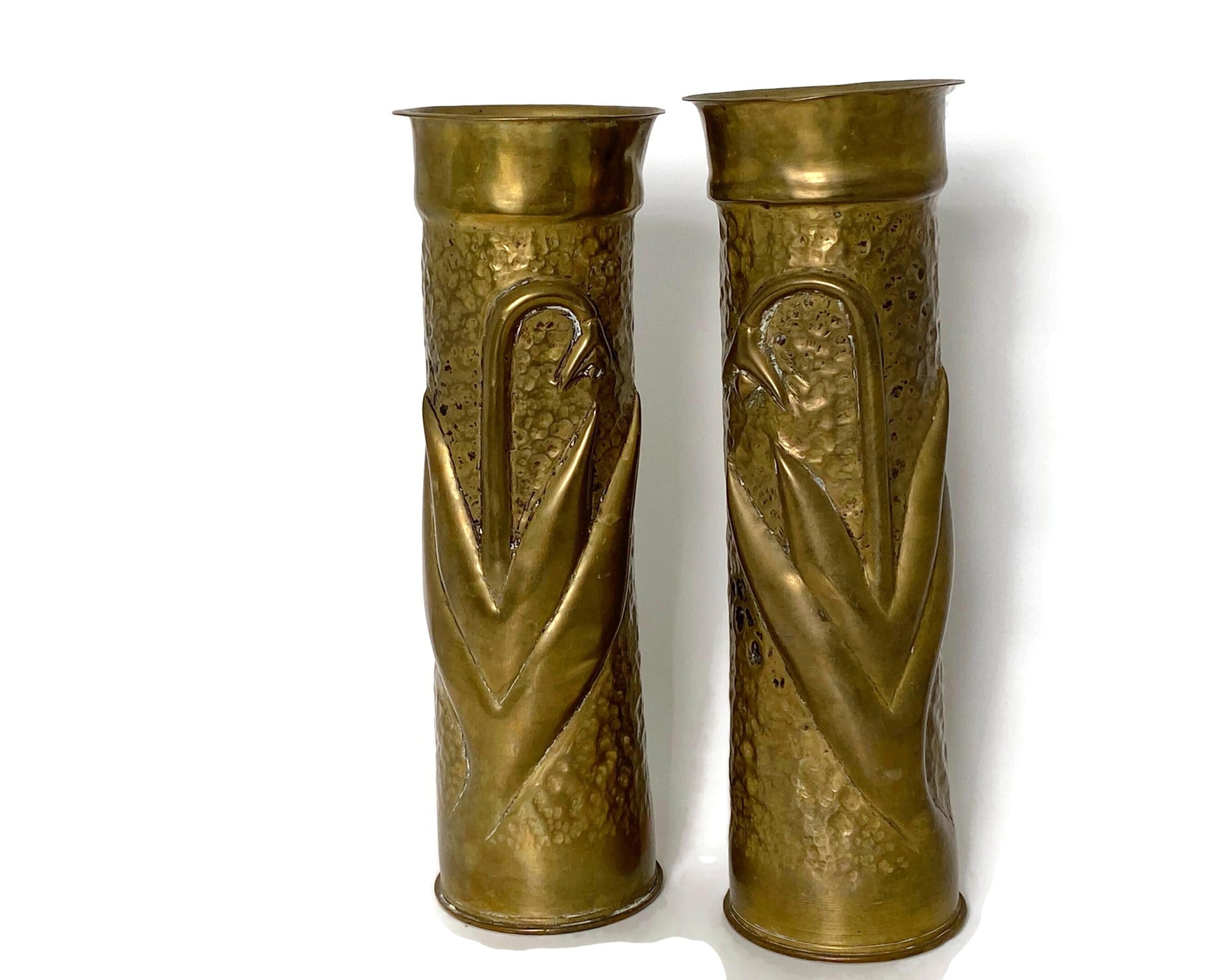 Antique WW 1 French Trench Art Vases at Duckwells