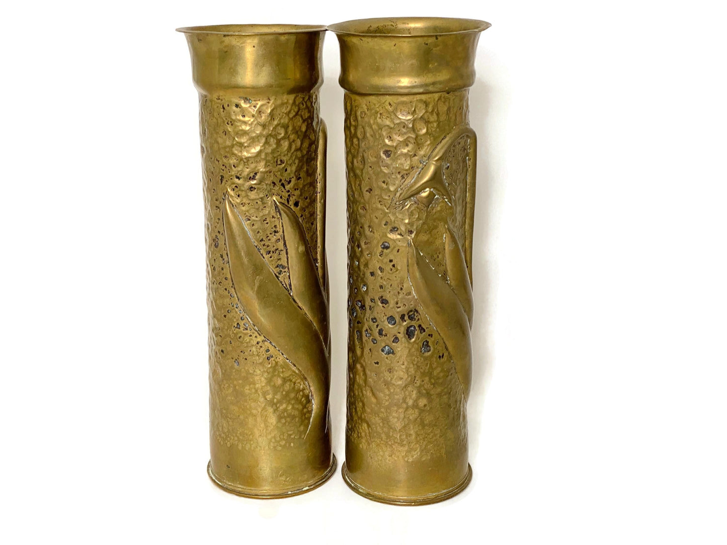 Antique WW 1 French Trench Art Vases at Duckwells