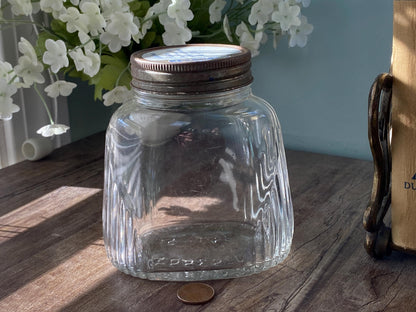 Vintage Glass Jar, Art Deco, with Planters Peanuts Lid at Duckwells