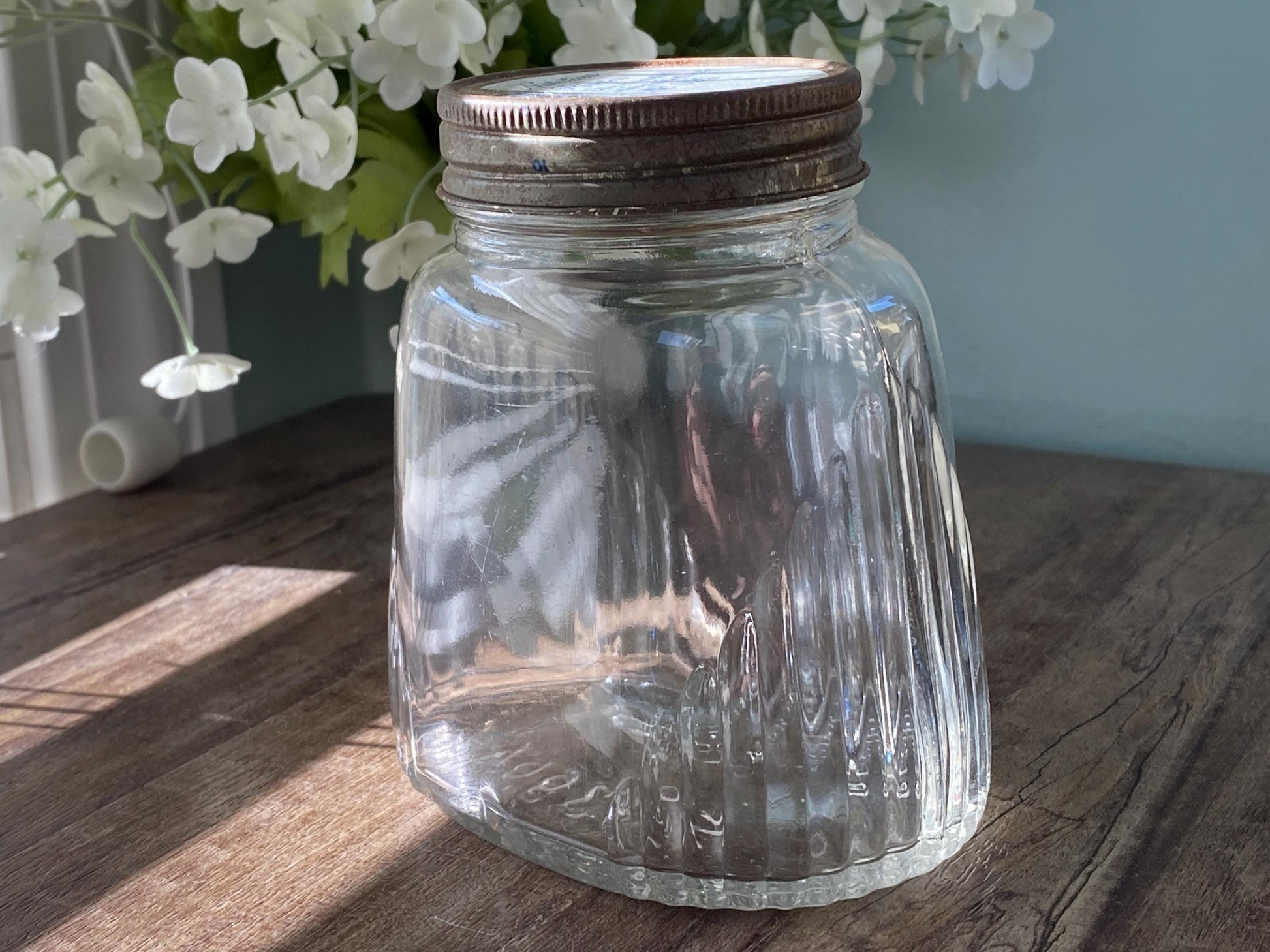 Vintage Glass Jar, Art Deco, with Planters Peanuts Lid at Duckwells
