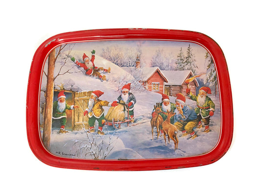 Vintage Erik Forsman Gnome Winter Scene Tray at Duckwells