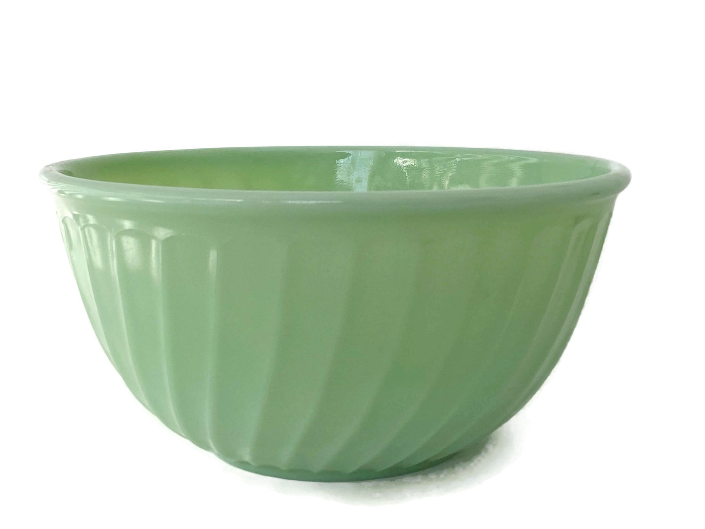Vintage Fire King Jadeite Swirl 9" Mixing Bowl at Duckwells
