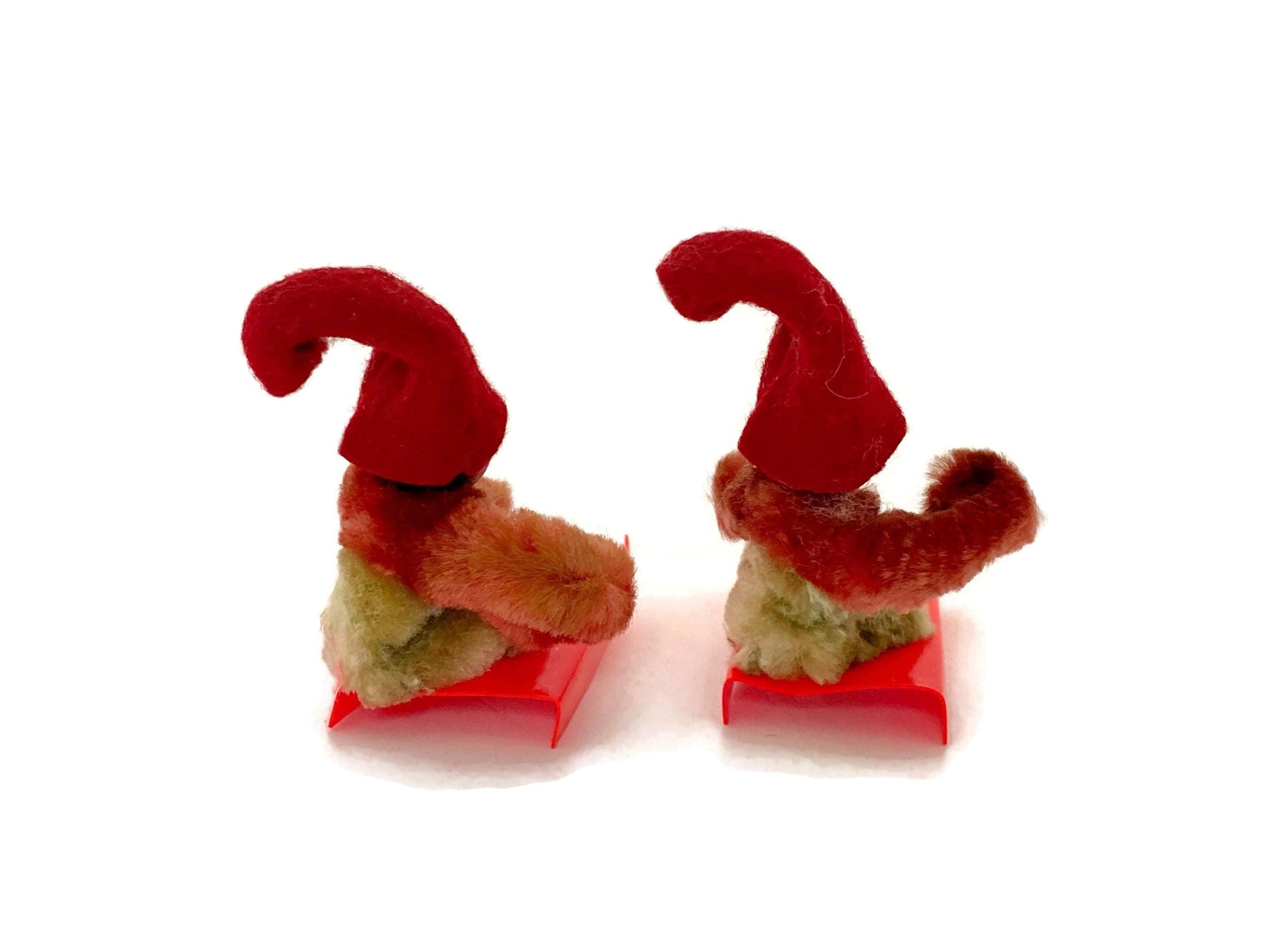 Vintage Pipe Cleaner Elfs on Sleds at Duckwells