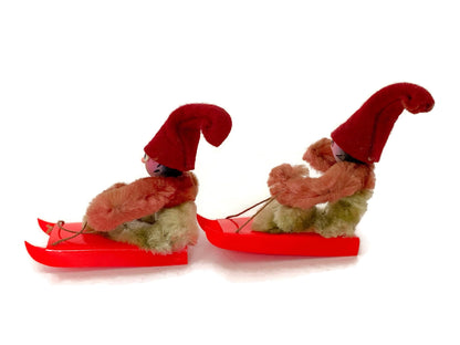 Vintage Pipe Cleaner Elfs on Sleds at Duckwells