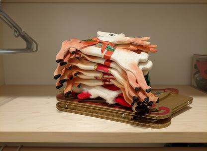 Vintage Christmas Display, Foldable Santa, Sleigh and Reindeer at Duckwells