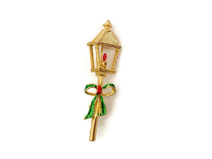 Vintage Christmas Pin Brooch - New View Holiday Lantern at Duckwells