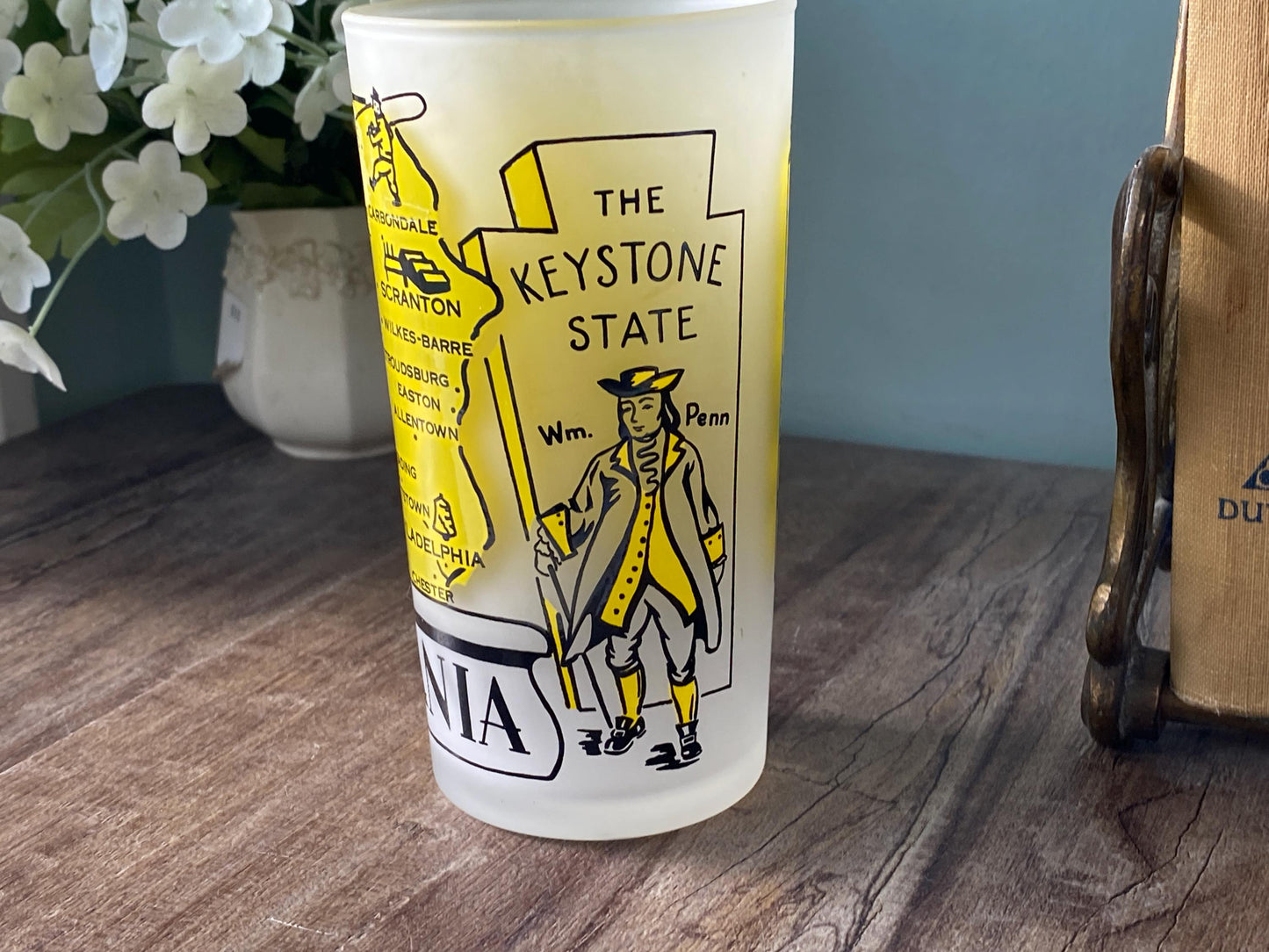 Midcentury Pennsylvania Souvenir Glass by Gay Fad at Duckwells