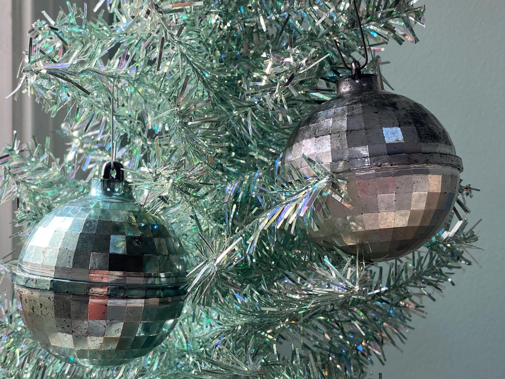 Vintage Plastic Christmas Ornaments Disco Balls at Duckwells