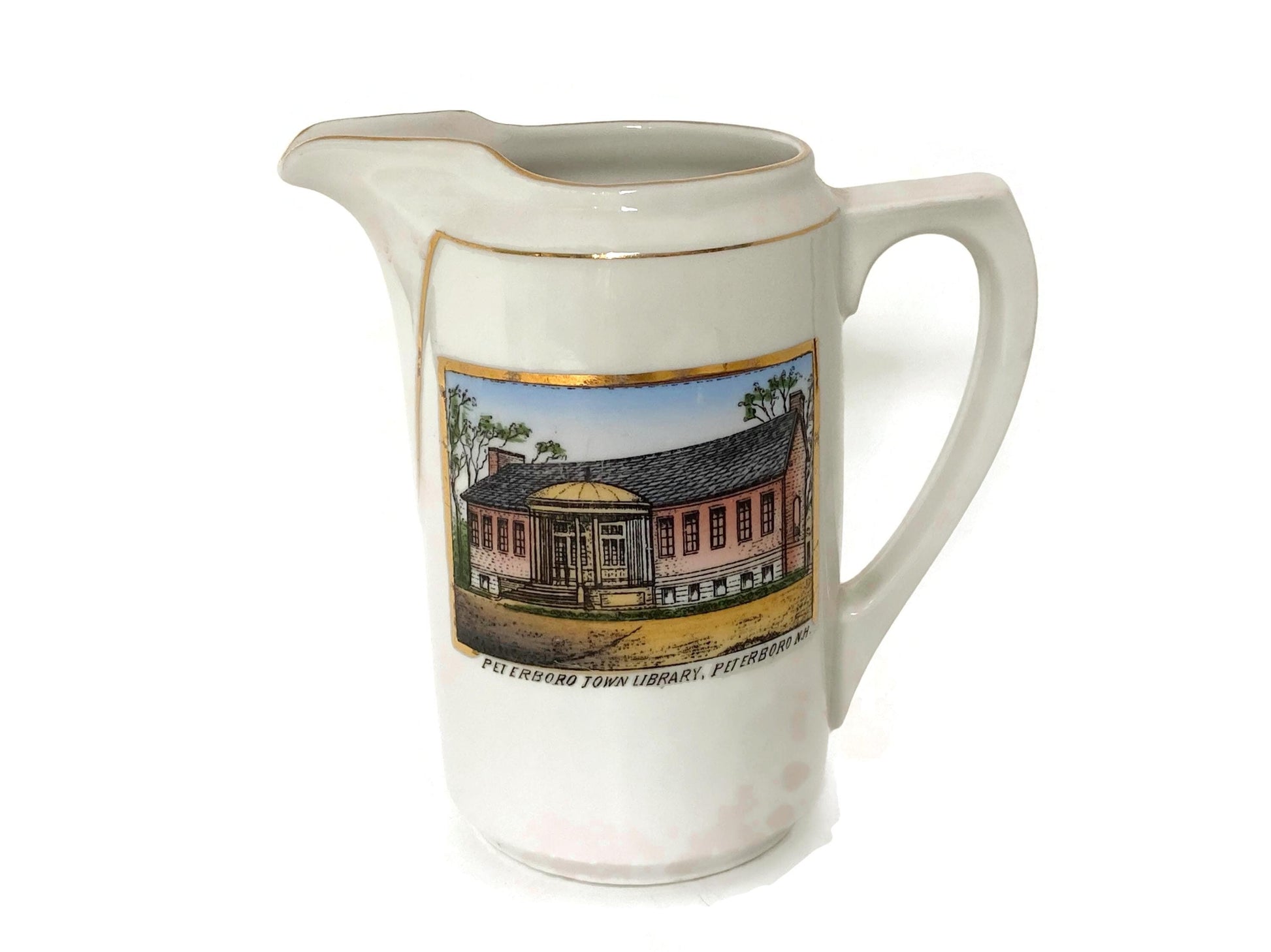 Antique Souvenir Creamer, Peterboro, New Hampshire at Duckwells