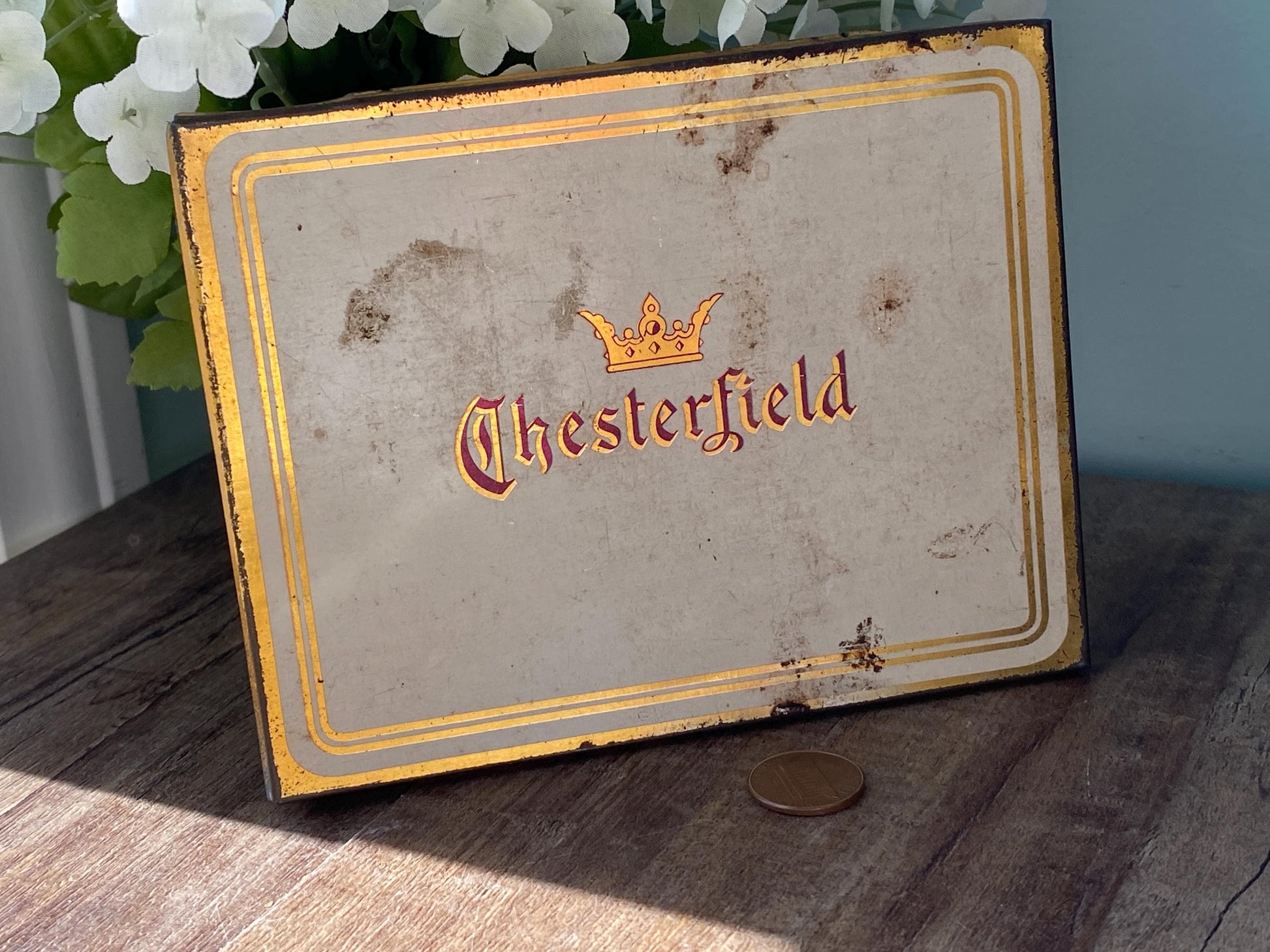 Antique Chesterfield Tobacco Cigarette Tin at Duckwells