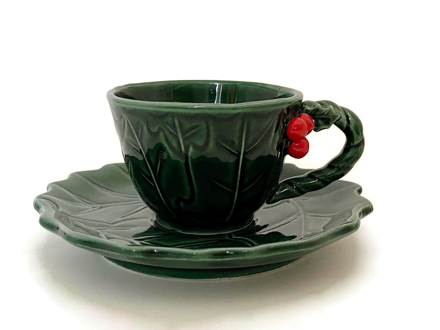 Midcentury Christmas Cup and Saucer Set by Lefton at Duckwells