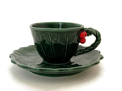 Midcentury Christmas Cup and Saucer Set by Lefton at Duckwells