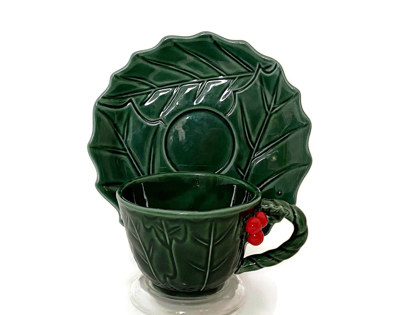 Midcentury Christmas Cup and Saucer Set by Lefton at Duckwells