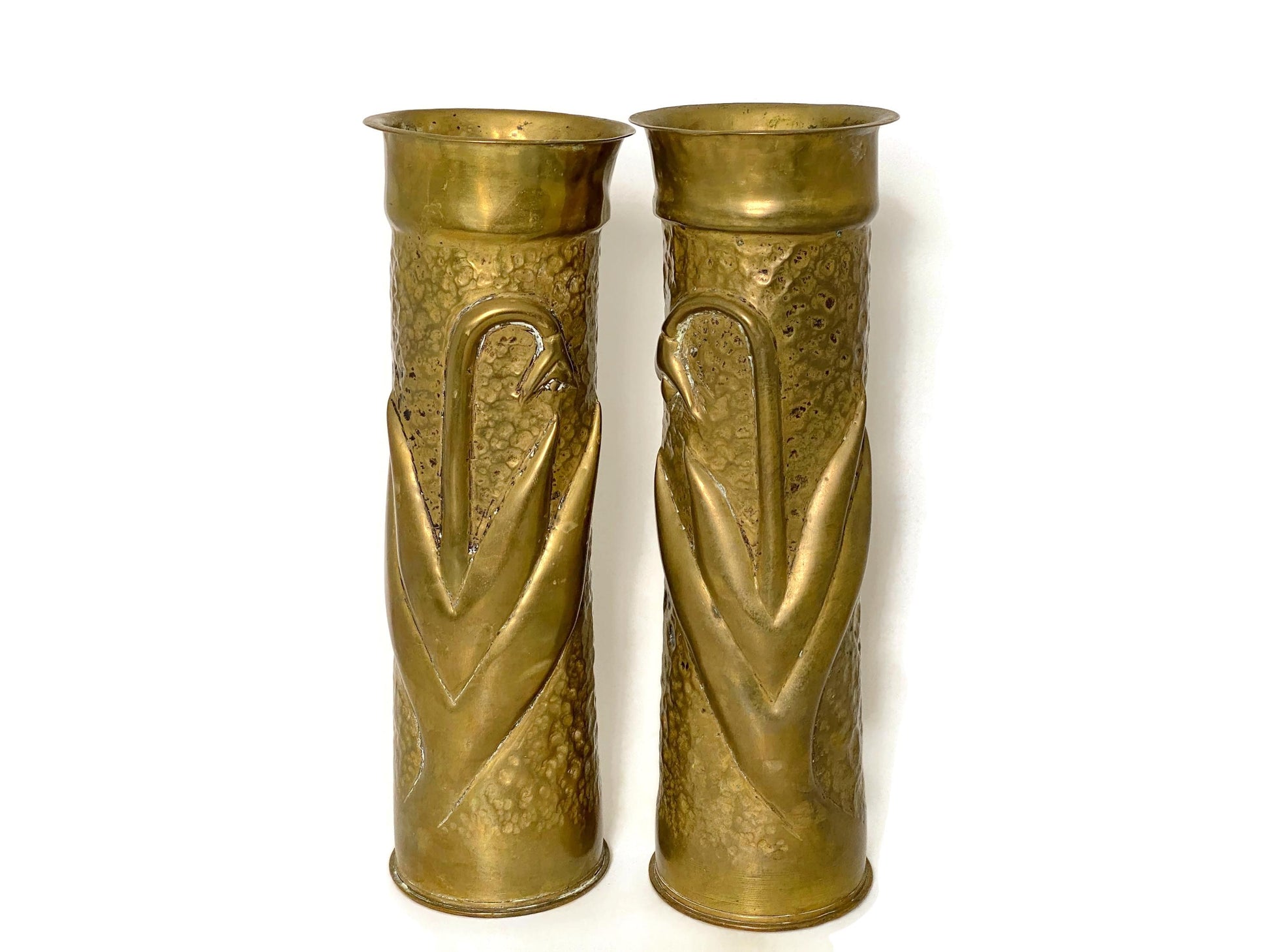 Antique WW 1 French Trench Art Vases at Duckwells
