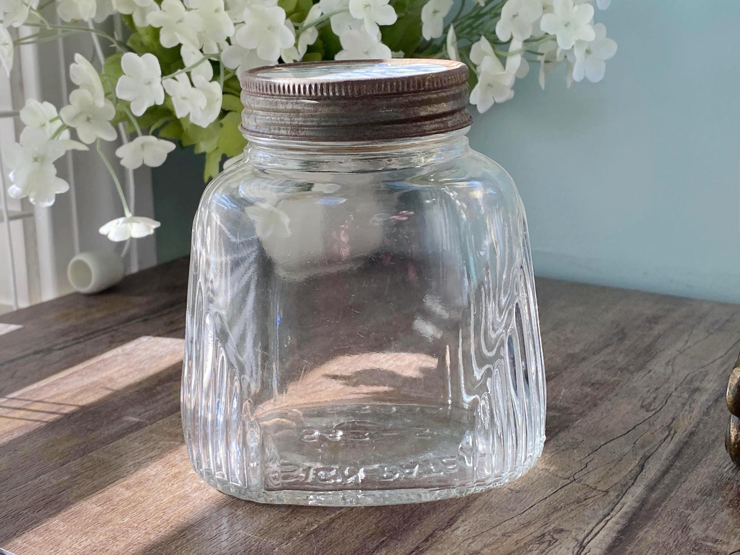 Vintage Glass Jar, Art Deco, with Planters Peanuts Lid at Duckwells