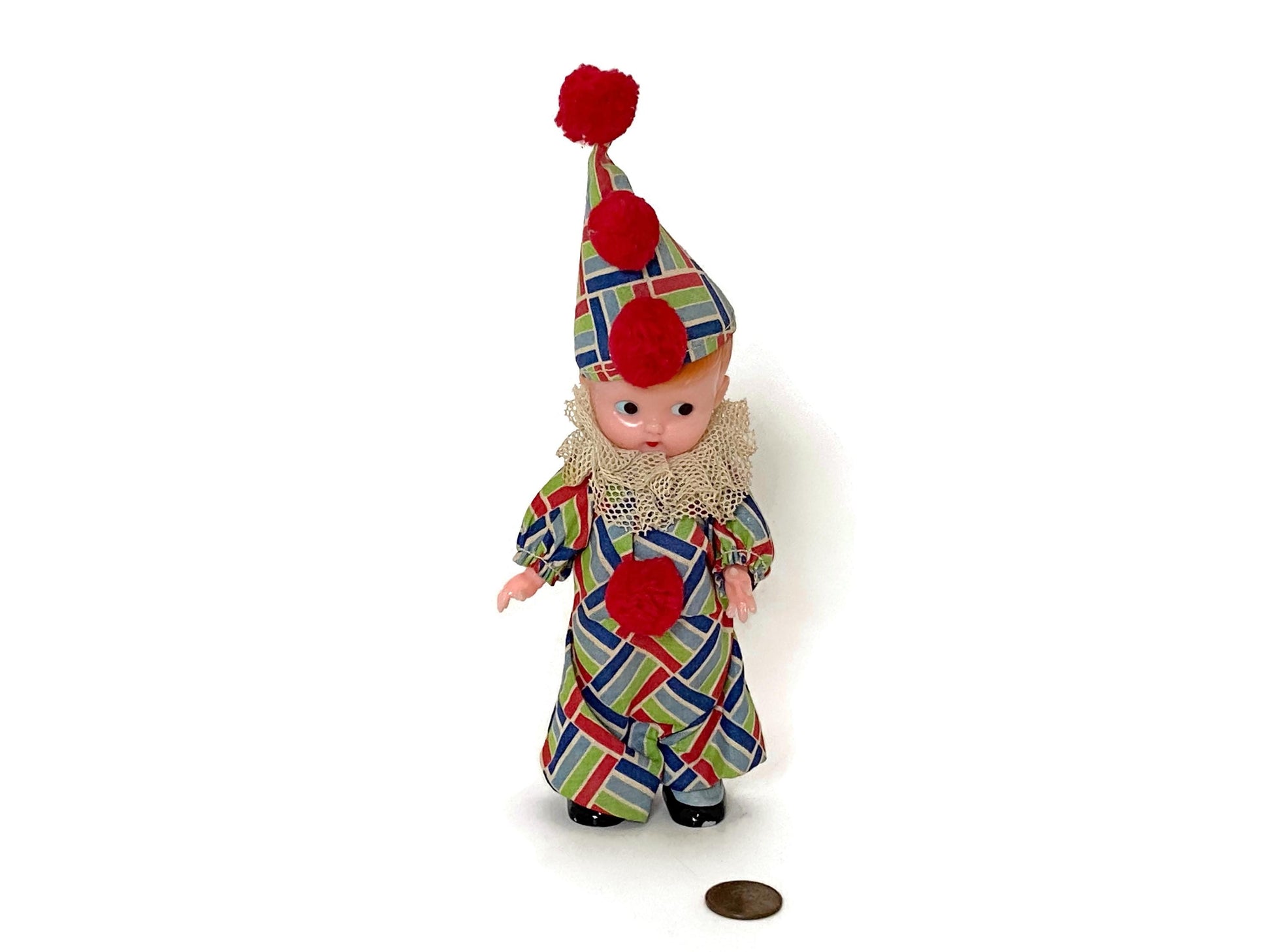 Vintage Celluloid Clown Rattle Doll at Duckwells