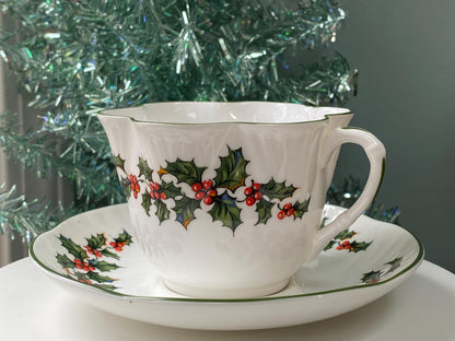 Vintage Christmas Cup and Saucer Set at Duckwells