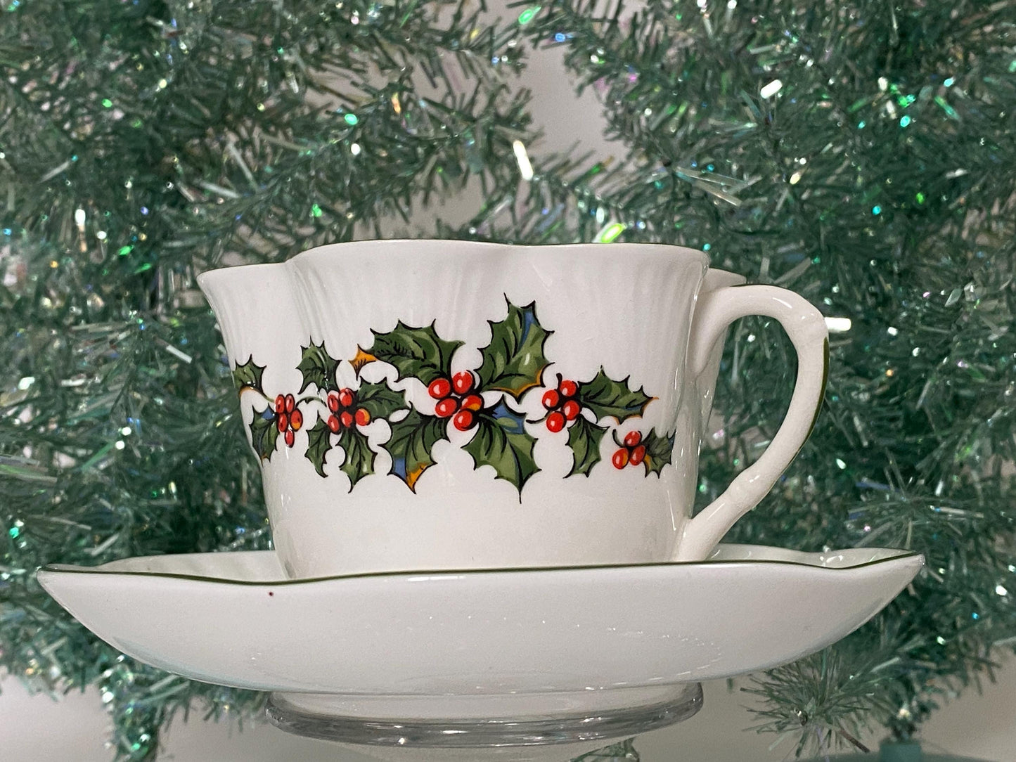 Vintage Christmas Cup and Saucer Set at Duckwells