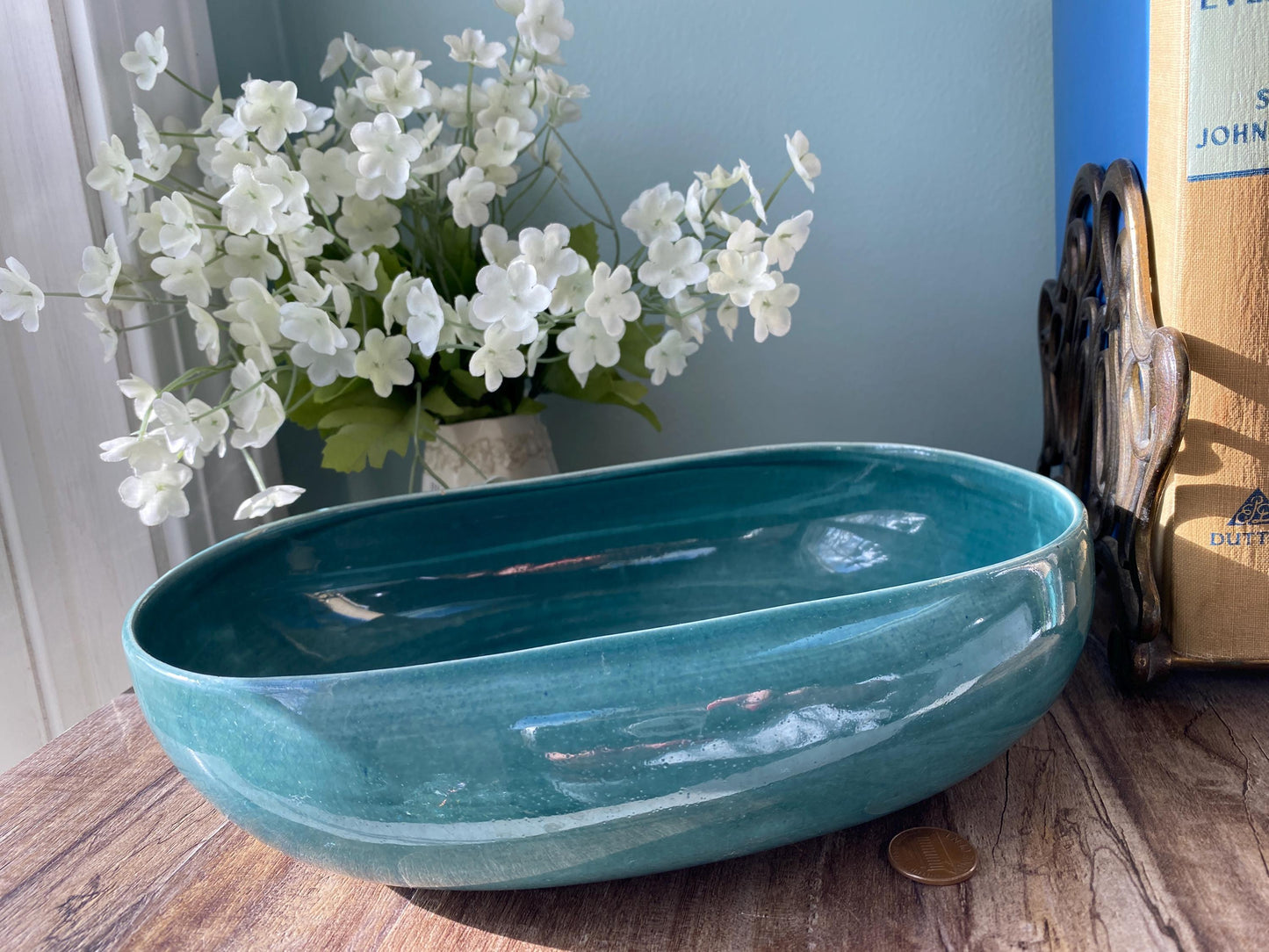 Mid Century Modern Russel Wright Dish in Seafoam at Duckwells